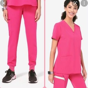 FIGS Casma scrub top size XL in Shocking Pink color limited edition